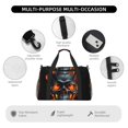 thumbnail image 4 of Fotbe Flame Metal Skull Bolsa de Viaje con Estampado, Bolsa de Fin de Semana para Mujer con Compartimento para Zapatos, Bolsa de Gimnasio con Bolsillo Húmedo, 4 of 7