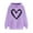 Purple, variant on Viadha Women's Sweatshirts Hoodie Long Sleeve Lightweight Hooded Sweatshirts Fall Tops Heart Pattern Printed Fashion Jacket Coat with Pockets