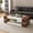White + Walnut, variant on Hironpal 47" Modern Coffee Table with Glass Top, 2-Tier Rectangular Center Table with Storage for Living Room, Walnut