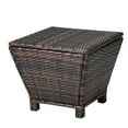 thumbnail image 3 of Tcbosik 13 Gallon Storage Side Table with Flip Lid, All-Weather PE Wicker & Steel Deck Box for Patio, Outdoor End Table with Pneumatic Rods, Brown, 3 of 8