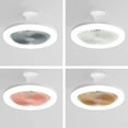 thumbnail image 6 of 10 Inch Ceiling Fan with Light and E27 Lamp Base, Low Profile Flush Mount Hidden Blades, Quiet Motor Home Bedroom Indoor LED Light Fixture, 6 of 6