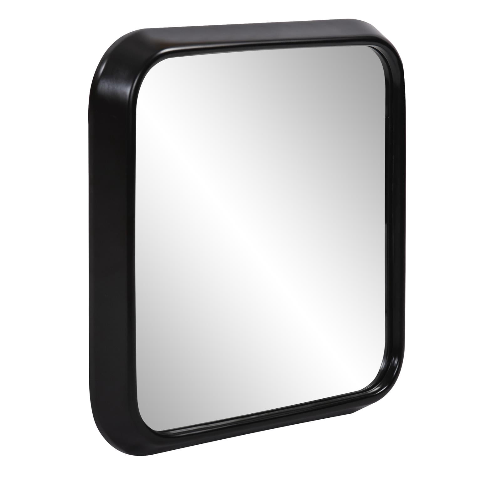 Tyler Dillon Black Contemporary Curved Square Framed Wall Mirror 16.5"H x 16.5"W