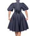 thumbnail image 3 of Women Summer Dresses Casual Puff Sleeve Swing A Line Short Dress Pleated Dress, 3 of 8