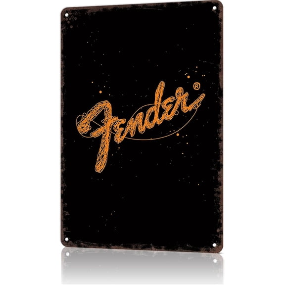 Vintage Metal Sign Fender Music Instruments Poster Retro Tin Signs Funny Aluminum Sign For Man Cave, Garage, Living Roome, Cafe And Pub Decoration 8 X 12 Inch