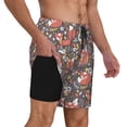 thumbnail image 3 of Goofa Foxes Printed Men's Swim Trunks Board Shorts Quick Dry Mens Swimming Trunks with Compression Liner,Breathable Fit Hawaii Beach Shorts-Medium, 3 of 8