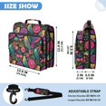 thumbnail image 3 of Zipper Binder with Shoulder Strap 2 inch 3 Ring Waterproof File Folder Organizer Bag 500 Sheet Colorful Birds and Flowers, 3 of 8