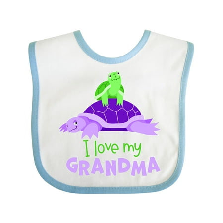 

Inktastic I Love My Grandma Cute Turtle Family Boys or Girls Baby Bib