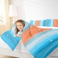 thumbnail image 4 of Homewish Stripes Pattern Full Size Comforter Sets,Asbtract Minimalist Desgin Bedding Comforter Set,Gradient Orange Blue Bedding Sets For Girls Kids,Ultra Soft Home Decor Reversible,3pcs, 4 of 8
