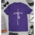thumbnail image 3 of S4E Men's Faith Cross Religious T-Shirt XXXXX-Large Purple, 3 of 4