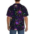 thumbnail image 5 of Haiem Multi-colored Spiders Men's Casual Shirts Short Sleeve Button Down Shirts Fashion Textured Summer Beach Shirt-Large, 5 of 7