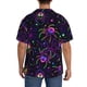 thumbnail image 3 of Balery Multi-colored Spiders Camisa Casual de Manga Corta con Botones para Hombre, Texturizada, Estilo Cubano, para Playa, Verano-Small, 3 of 5