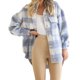 thumbnail image 1 of Winter Wool Coat Casual Plaid Flannel Shacket Jacket Oversized Button Down Long Sleeve Fall Shirt Jacket Coat Tops Jacket Women, 1 of 5