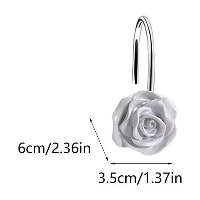 Crochets de Rideau de Douche, Crochets de Rideau de Douche Rose Crochets de Rideau Anneaux de Suspension de Rideau de Douche Accessoires Quincaillerie Crochets Décoratifs