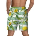 thumbnail image 3 of Sigee Lemon Print Mens Swim Trunks with Compression Liner Quick Dry Swim Stretch Beach Shorts with Pockets,S-3XL, 3 of 7