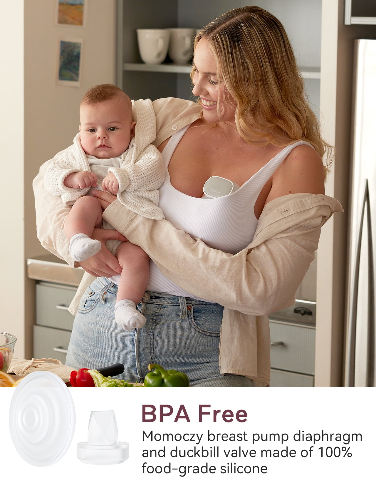 Momcozy Original S9 Pro/S12 Pro Replacement Accessories,Duckbill Valves & Silicone Diaphragm, Only Compatible with Momcozy S9 Pro/S12 Pro Breast Pump