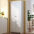 thumbnail image 6 of UBesGoo 72" Traditional Freestanding Kitchen Pantry Cabinet Wardrobe Armoire with 4 Adjustable Shelves, White, 6 of 7