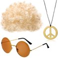 thumbnail image 2 of Disfraz de collar de la marca de la paz, conjunto de 5 piezas, chaleco de borlas Hippie, fiesta de Cosplay, Carnaval de Halloween, 60s, 70s, conjunto de pendientes de la paz Vintage, 2 of 4