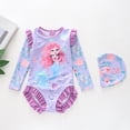 thumbnail image 2 of 10-12 T Swimsuits For Girls Girls Printed Ruffle Sleeve Piece Swimsuit for Pool Beach and River, 2 of 4