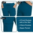 thumbnail image 6 of Heartsoul Break On Through Women Scrubs Pant, Low Rise Jogger, HS030P, L Petite, Caribbean Blue, 6 of 7