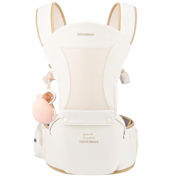 Portabebés Bebamour, asiento de cadera con certificación de seguridad, 0-36 m, color caqui
