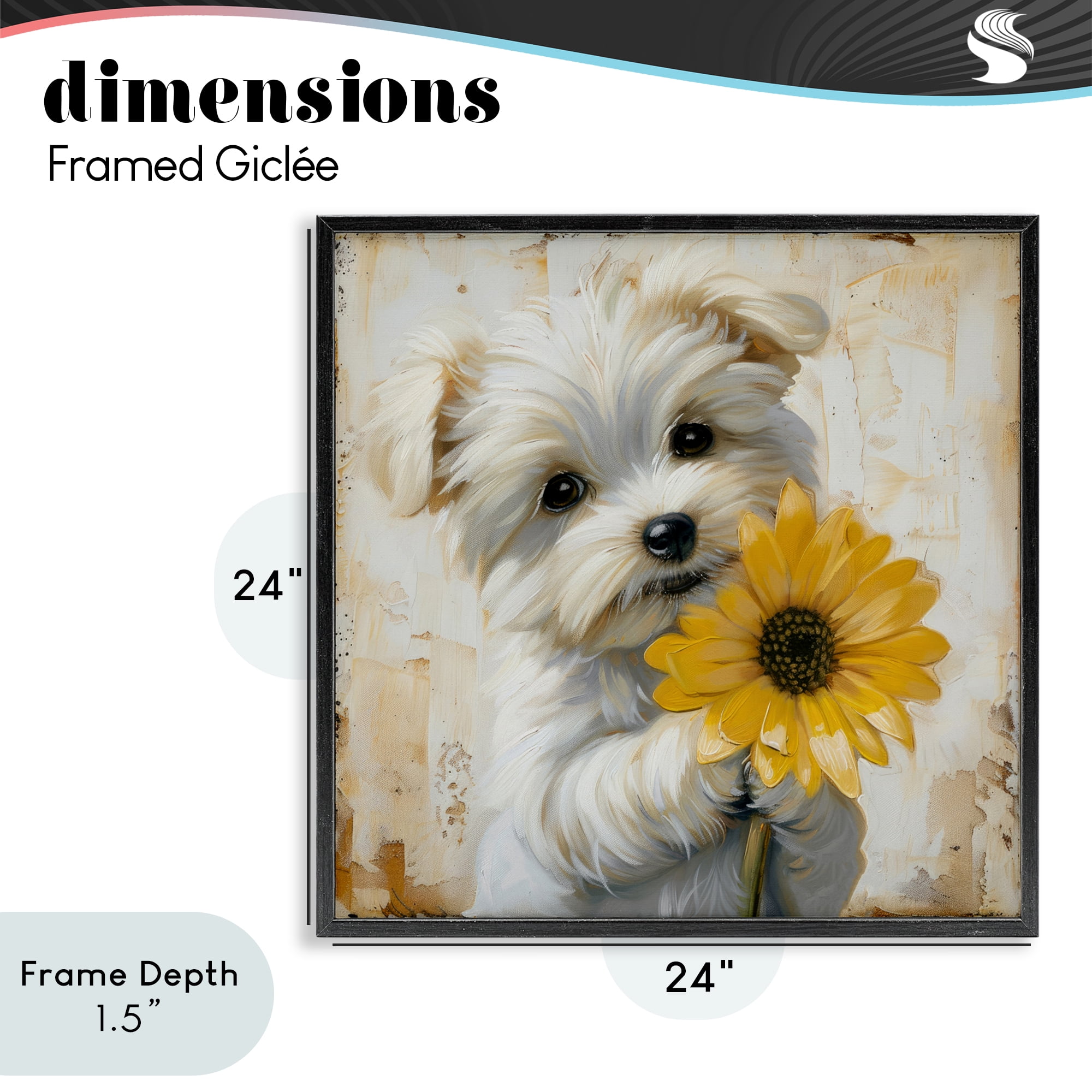 Stupell Industries Little Lucky Puppy Black Framed Giclee Art, design by Tina LeCour