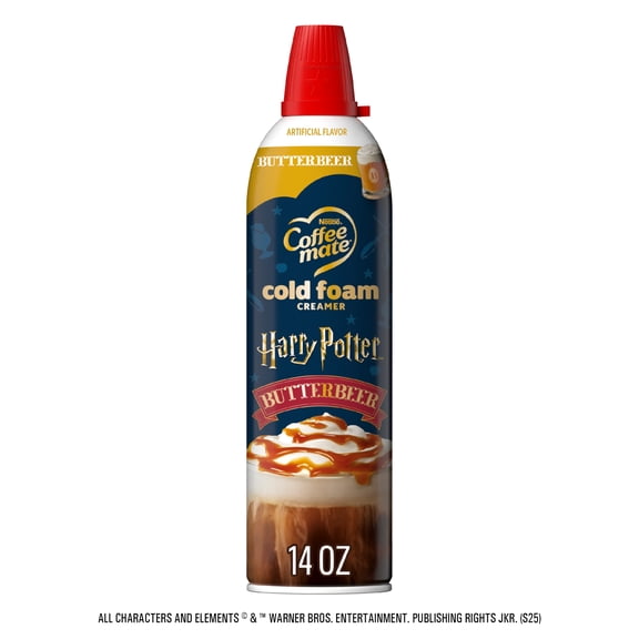 Coffee mate Harry Potter Butterbeer Flavored Cold Foam Creamer, Gluten Free Creamer 14 oz