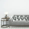 thumbnail image 3 of Ambesonne Indie Throw Pillow Cover 4 Pack, Wild Hipster Lion Glasses, 18", Black and White, 3 of 7