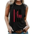 thumbnail image 2 of GaThRRgYP Off the Shoulder Tops for Women,Women's Sleeveless Shirt,Women's Independence Day Printed Round-neck Tank Tops Loose Tops Black S, 2 of 4