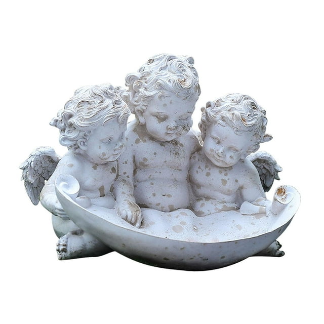 VONKY Angels Garden Statue Sculpture for Landscape Bird Areas Poolside Feeder Bowl