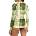 thumbnail image 5 of joogoo Womens UPF 50+ Rash Guard Retro Checkered Grid Long Sleeve UV Protection Sun Shirts Tops L, 5 of 7