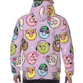 thumbnail image 7 of Uemuo Cartoon Donuts Pattern Men's Hoodie - Casual Pullover Hoodie with Kangaroo Pocket, Stylish Hooded Sweatshirt for Everyday Wear-Large, 7 of 7