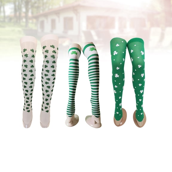 FESTFENDS Patrick Day High Socks 3 Pairs Keep Warm Leg Shape Modification for Women Girls 70cm