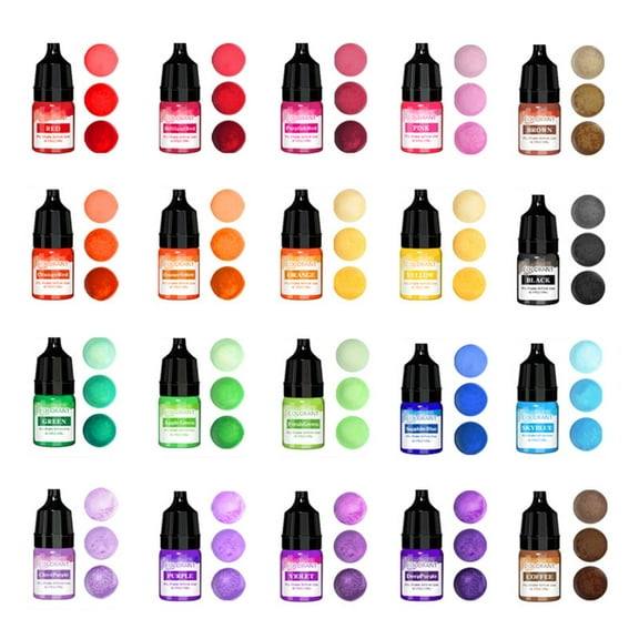 Milue 20 Colors Candle Dyes Pigment Liquid Colorant Pigment Soap Coloring Handmade