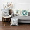 thumbnail image 2 of Throw Pillow Covers 18x18 Set of 4 Farmhouse Pillow Covers Cushion Cases Decorative Pillowcases for Sofa Couch Living Room Outdoor Home Decor (Grey, 18" x 18"), 2 of 6
