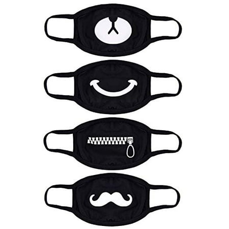 Mouth Mask, 4 Pack Unisex Kpop Mask EXO Mask Anti-dust Cotton Face Mask for Men and Women (Combination 1)