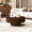 Walnut, variant on The Sanctuary 31.5'' Round Wood Coffee Table, Slide, For Living Room Bedroom Balcony, Espresso, For Apartment, For Small Spaces