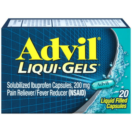 Advil Liqui-Gels (20 Count) Pain Reliever / Fever Reducer Liquid Filled Capsule, 200mg Ibuprofen, Temporary Pain