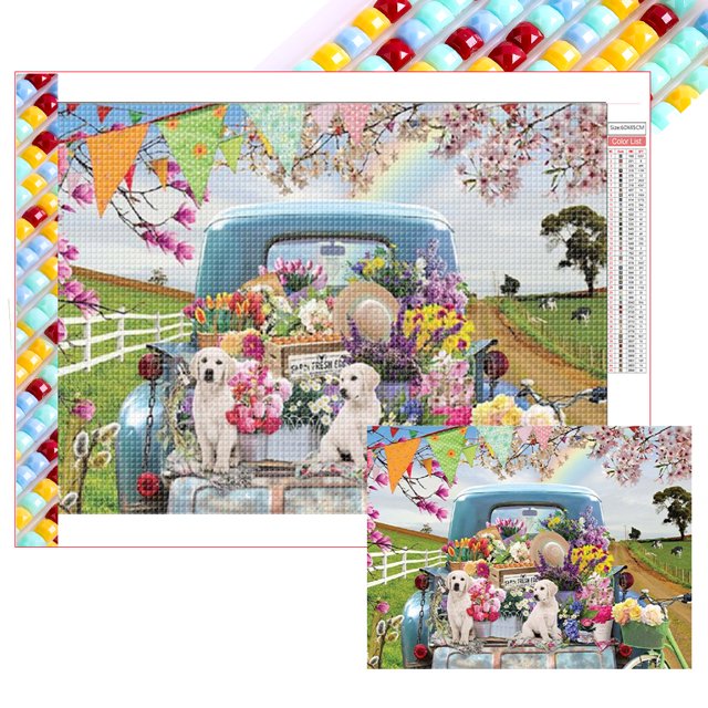 Kit Con Cuentas Cuadradas 5D DIY Del Arte 50x65cm