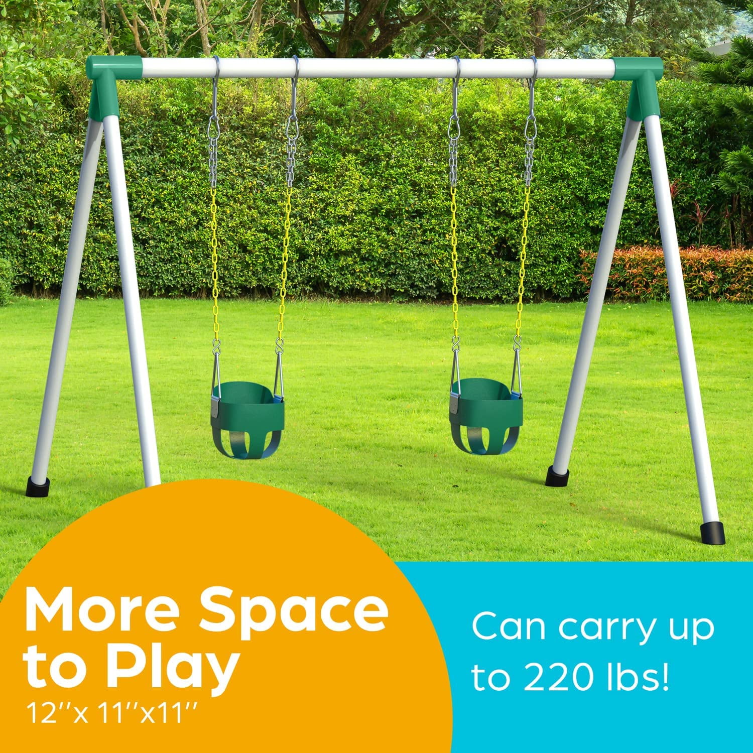Jungle Gym Kingdom Toddler Swing - Fully Assembled - Green