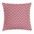 thumbnail image 1 of Red Throw Pillow Cushion Cover, Classical Style Chevron Zig Zag Stripes Retro Revival Pattern with Simplistic Design, Decorative Square Accent Pillow Case, 20 X 20 Inches, Ruby White, by Ambesonne, 1 of 2