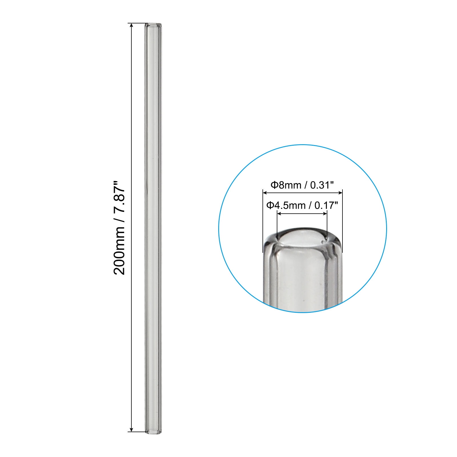 Unique Bargains Glass Tubes Borosilicate Long Glass Pipes Blowing Tubes Grey