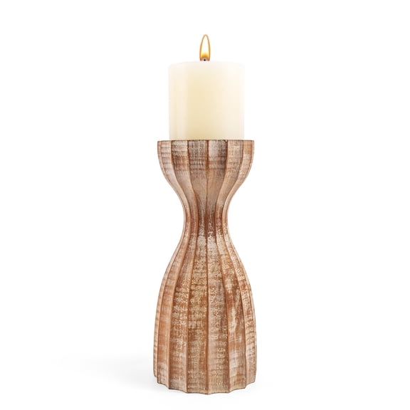 Wood Candle Holders For Pillar Candles Wooden Candlestick Holder  Unique Angular Design  Solid Wood High-End Retro Farmhouse Style