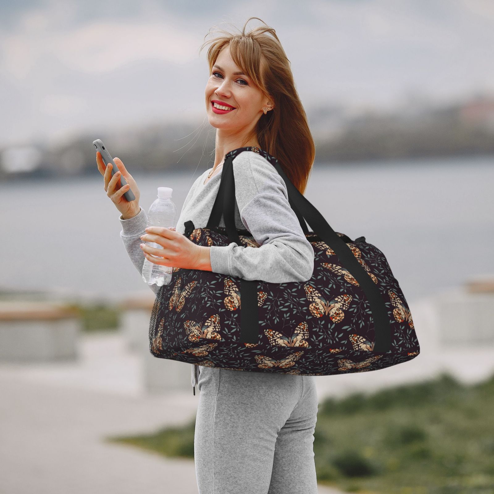 Fuzoiu Butterfly1 Print Travel Duffle Bag,Carry On Tote Bags,Duffel Bag,Sport Gym Bag, Hospital Bag for Labor and Delivery, Overnight Bag,Luggage Bag