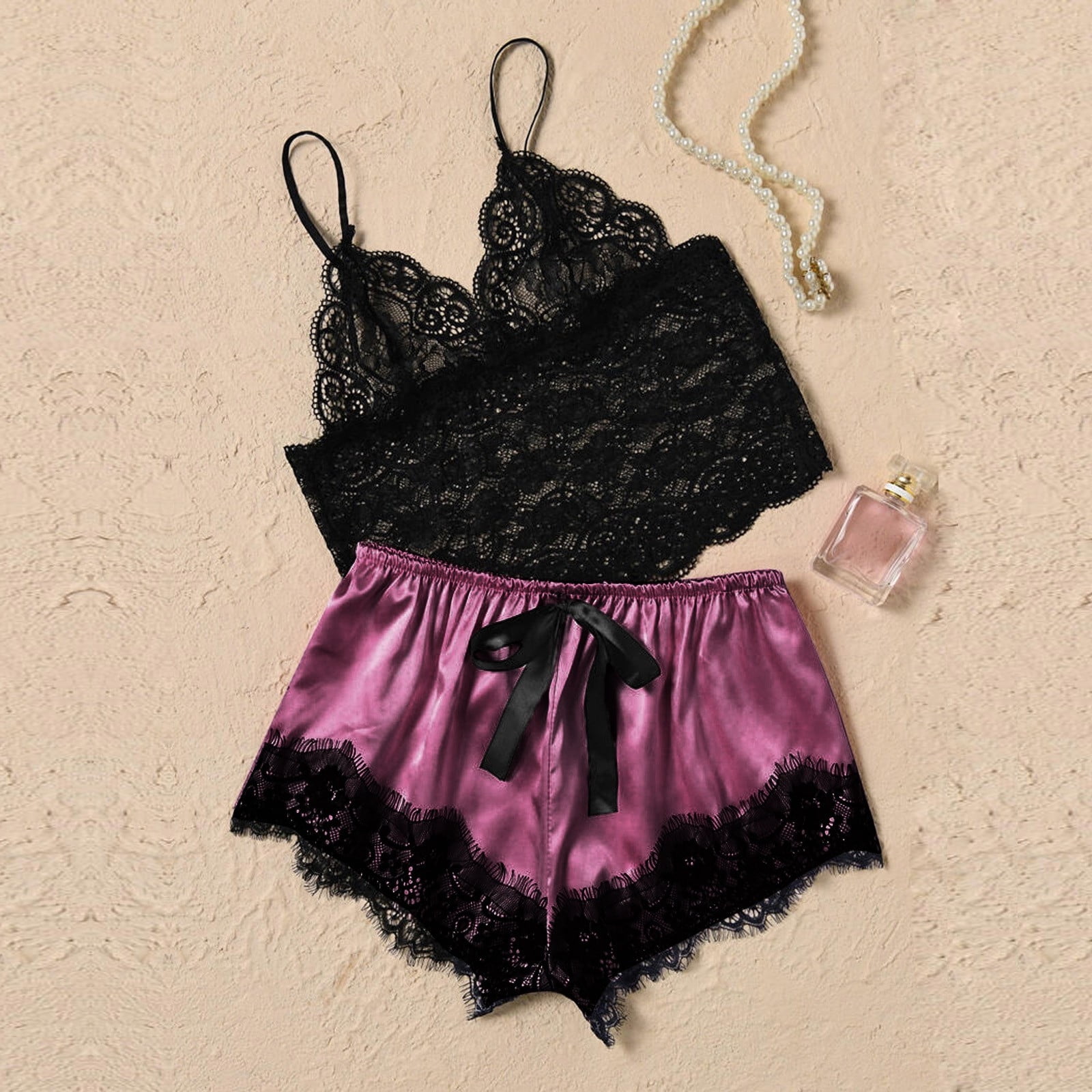 ルームウェア・パジャマ Ribbon Leavers Lace Camisole Set ルームウェア・パジャマ Ribbon Leavers Lace Camisole Set