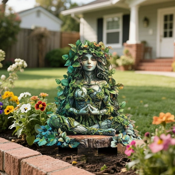 Tree Man Fairy Earth Statue ,Garden Fairy Stakes Tree Man Garden Stakes, 2D Acrylic Flower Pot Decoration for Outdoor Yard Patio,Flower Pot Stake Ornaments