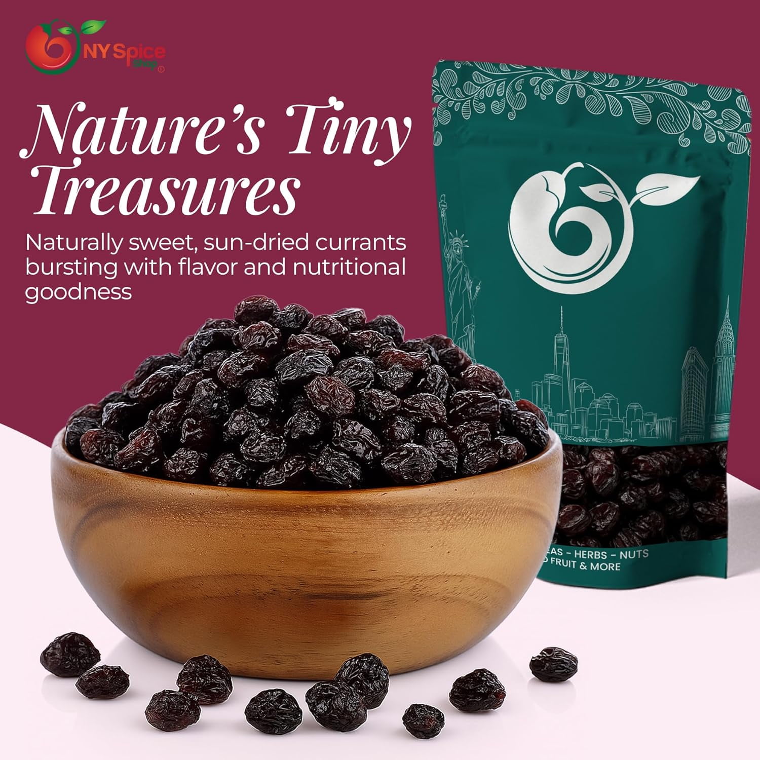 NY SPICE SHOP Dried Currants - 5 Pound - Dried Currants for Baking - Naturally Dried Red Currants - Dried Zante Currants Raisins - Mini Black Raisins