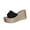 32#Black, variant on Women’s Solid Wide Strap Textured Wedge Slide Sandals, Open Toe Holiday Platform Slip-On Slippers
