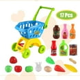 thumbnail image 2 of NimJoy 17Pcs Blue Kids Big Toy Shopping Cart W/Play Foods ABS Toy for Boys 3-6 Years Girls, Pretend Play Shopping Grocery Play Set Gifts to Toddlers, Extra Gift Box, 2 of 8