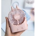 thumbnail image 2 of Ventilador de batería USB portátil Mini ventilador de mesa con luz PC Computadora Ventilador USB Refrigeración silenciosa Ventilador de refrigeración para oficina Hogar Viajes Camping Ciclismo-Rosa, 2 of 5
