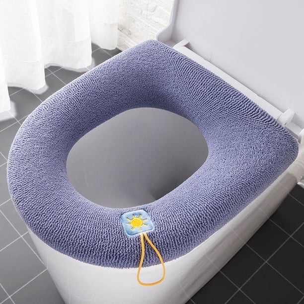Espesar cubierta Del Asiento Del Inodoro Almohadillas de Cojín Cubierta Del Asiento Del Inodoro de Invierno Cojín de Inodoro de Suave Lavable Macarena Cojín de la cubierta del asiento del inodoro